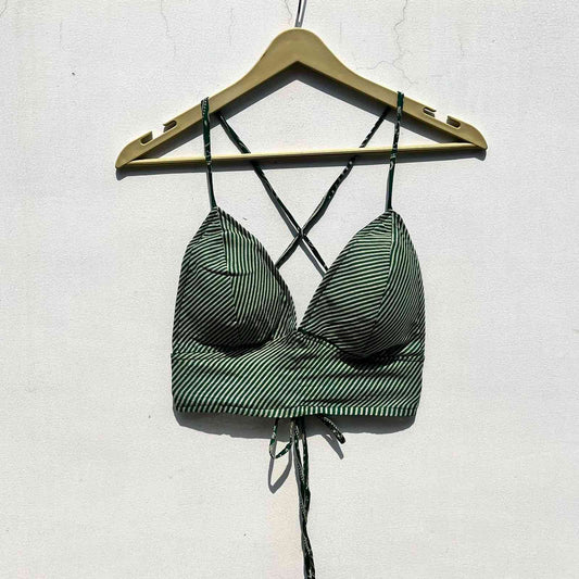 Green Lehariya Mul Bra - KJ0723