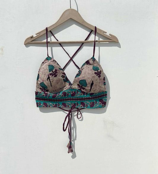 Dusty Ajrakh Blue Mul Bra - KJ0884