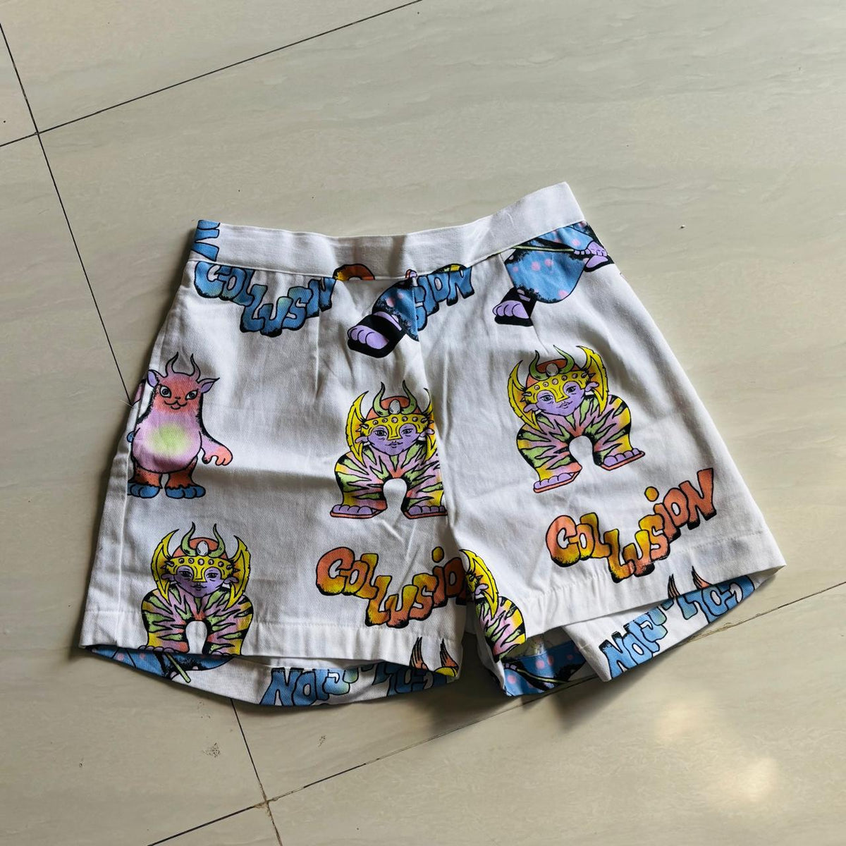 Co-ord Set Wildtoon Denim Shirt and Yellow Bra and Shorts - KJ10508