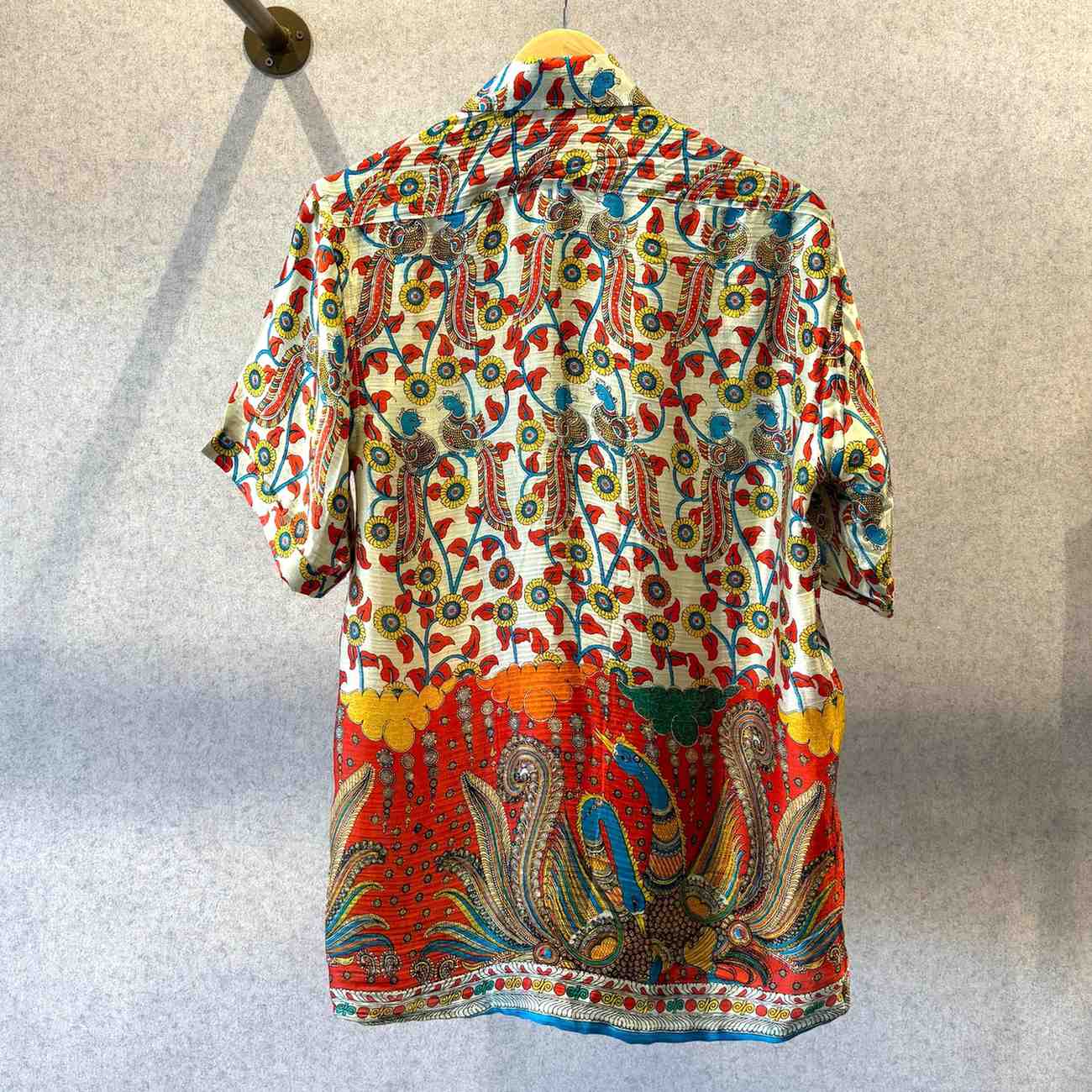 Kalamkari Art Silk Shirt - 400 - ANGREZI0596