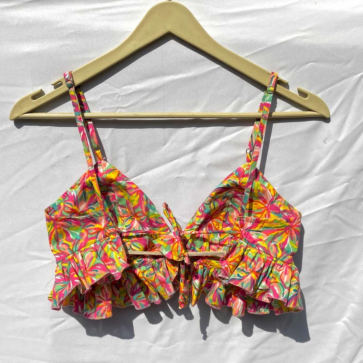 Holi Frill Multicolor Removable Pads Bra - Kj10339