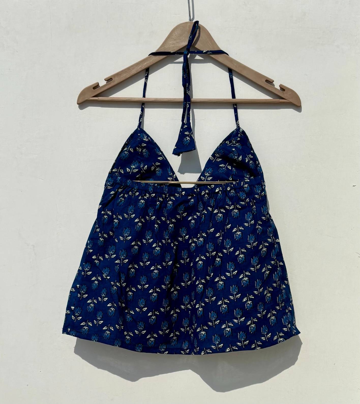 Indigo Blue Floral Tree Removable Pads Top - KJ0895