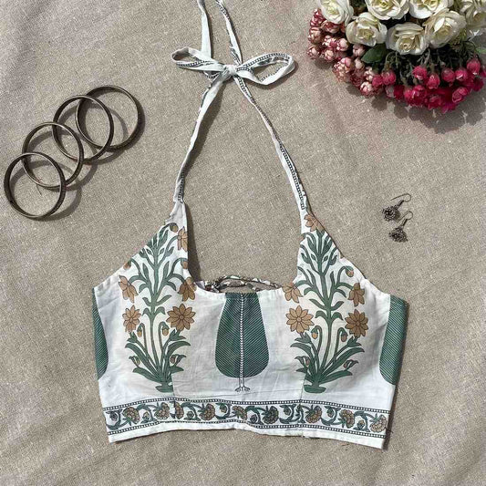 Green Flower Pot Removable Pads Criss Cross Top - KJ10177