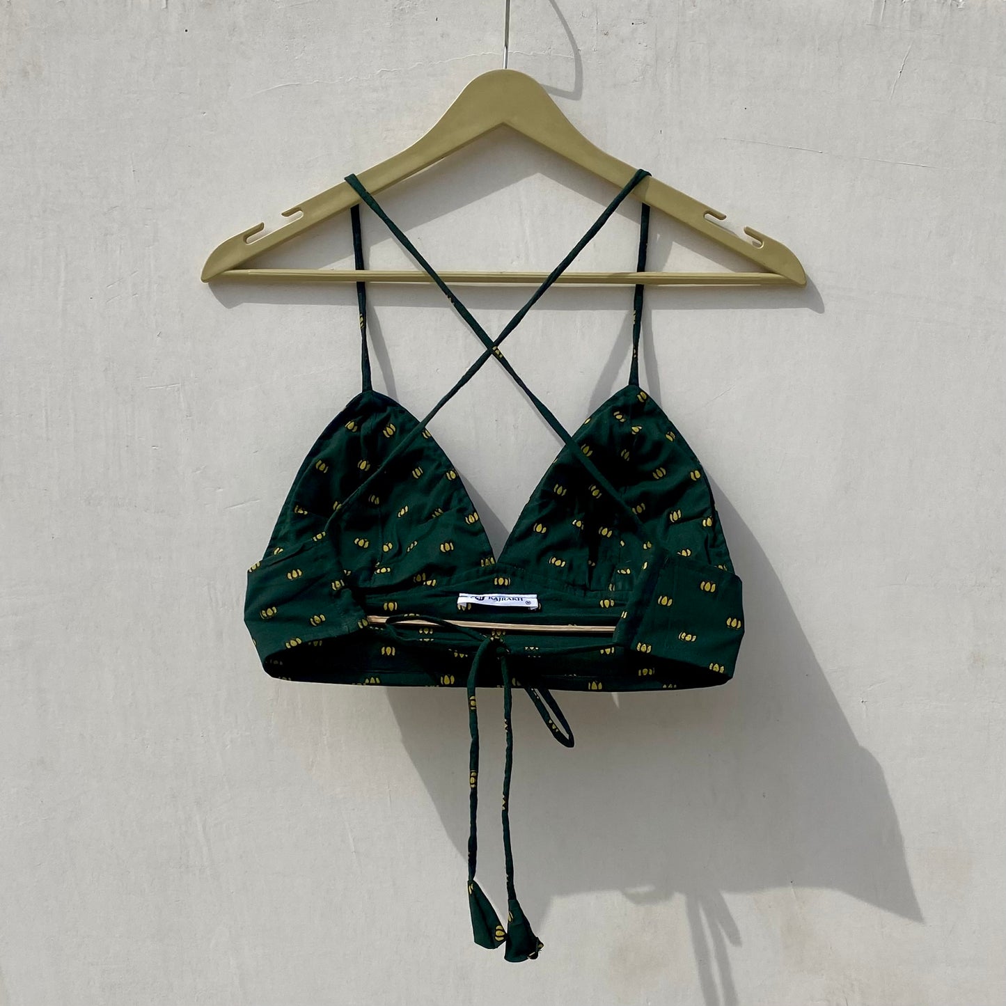 Bottle Green Lotus Removable Pads Bra - KJ10019