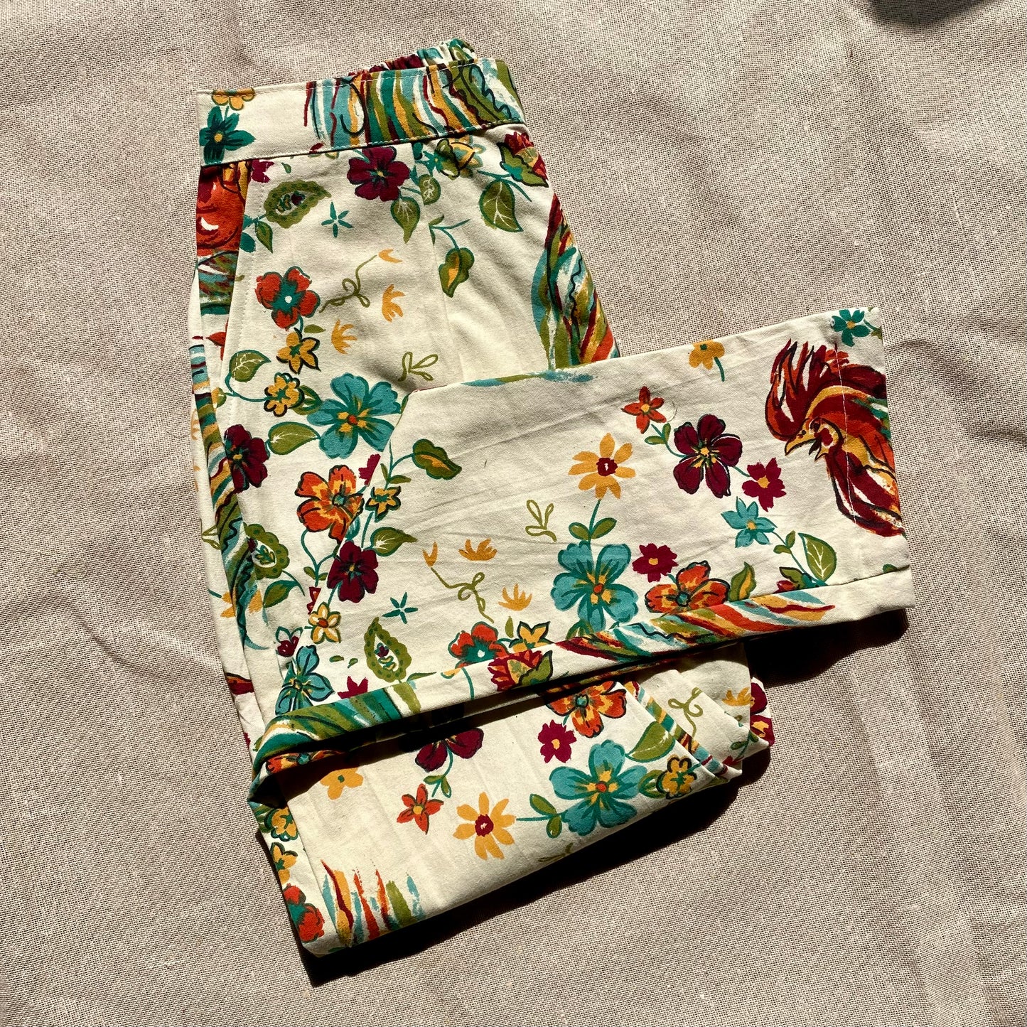 Peacock Floral Denim Pant - KJ10116