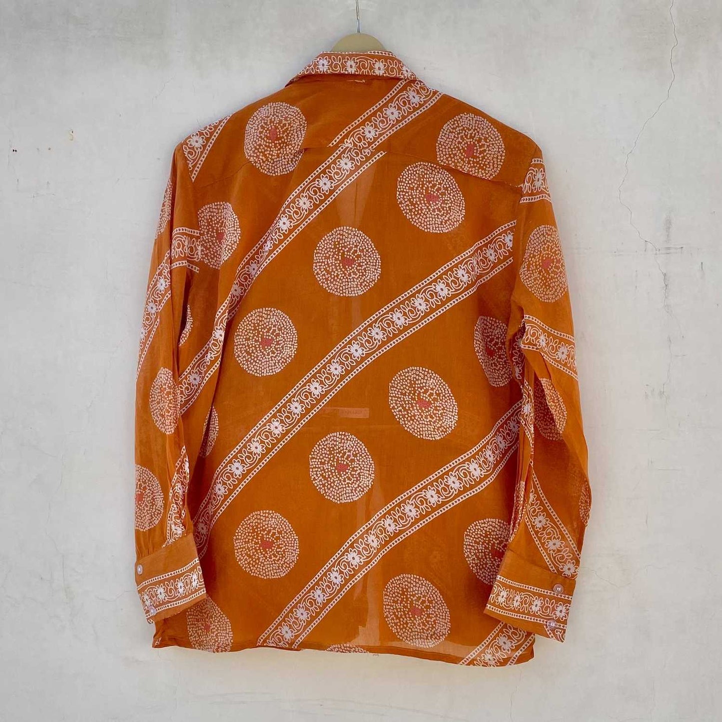 Orange Bandhej Mul Women Shirt - KJ10232