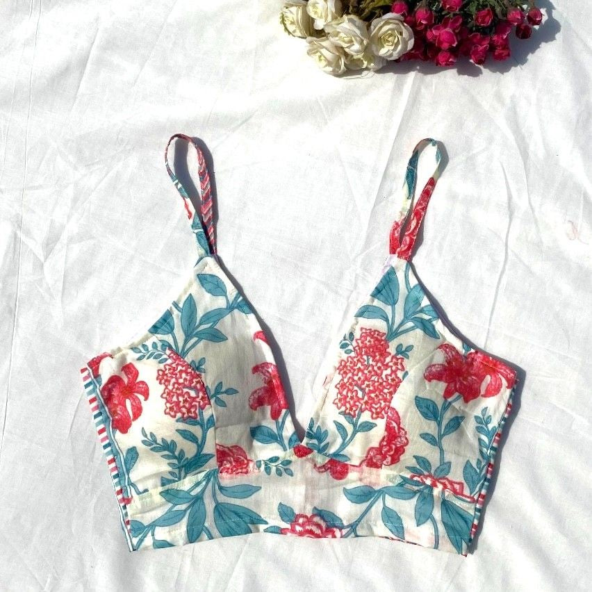White Zig Zag Floral Mul Blouse - 700 - FAL10079