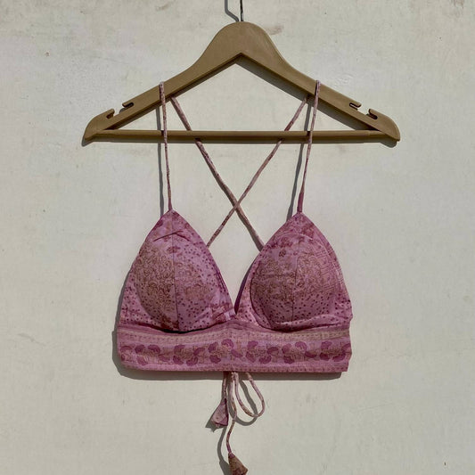Light Pink Abstract Removable Pads Bra - KJ0960