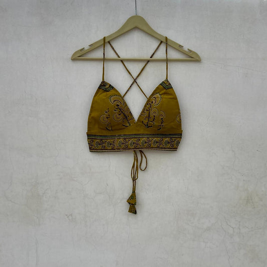 Mehandi Green Butti Removable Pads Bra - KJ10150