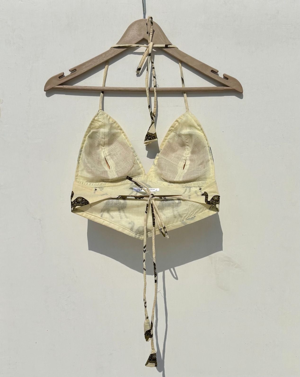 Olive Green Camel Removable Pads Bra - KJ0897