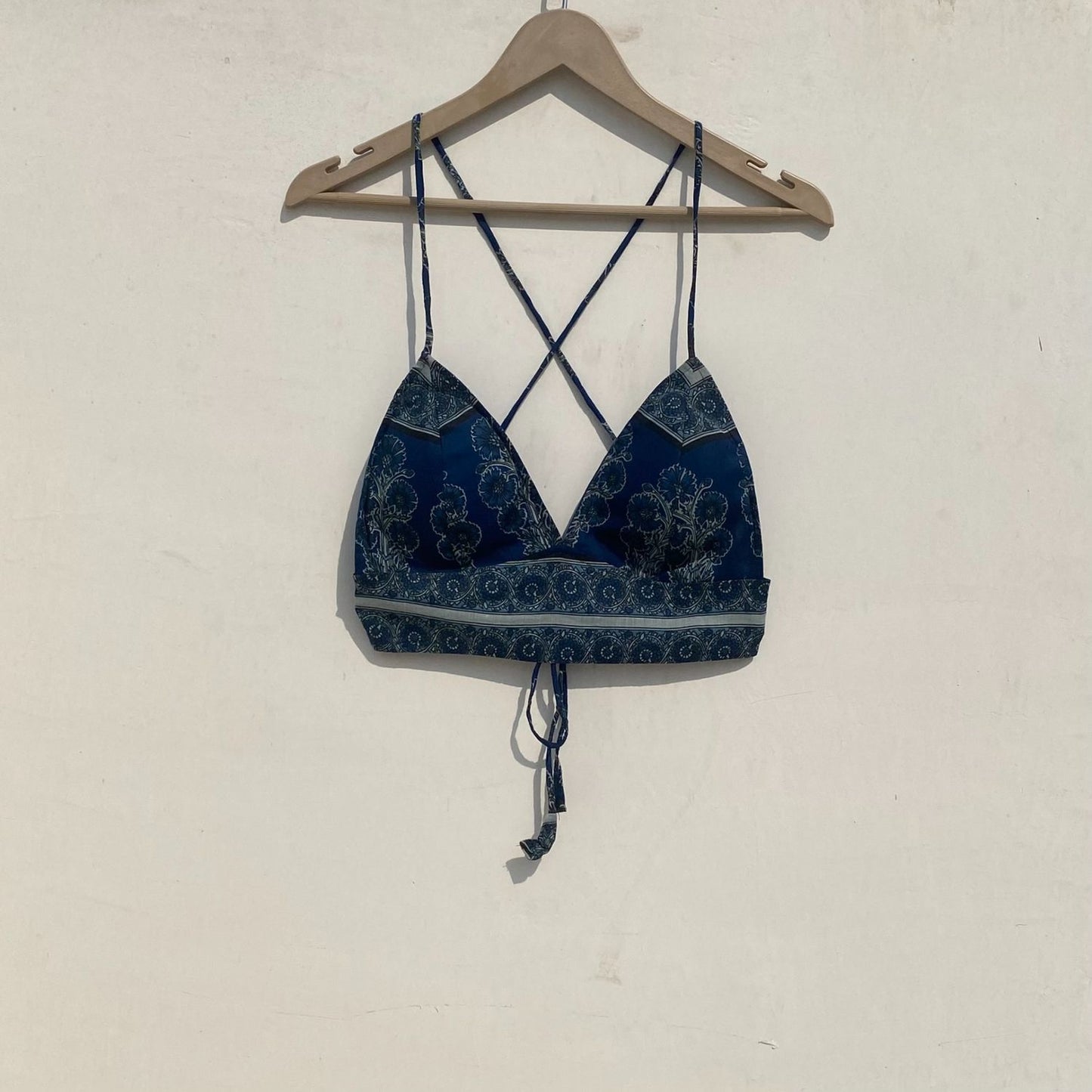 Light Blue Mughal Shirt and Indigo Bra Combo - kj10013