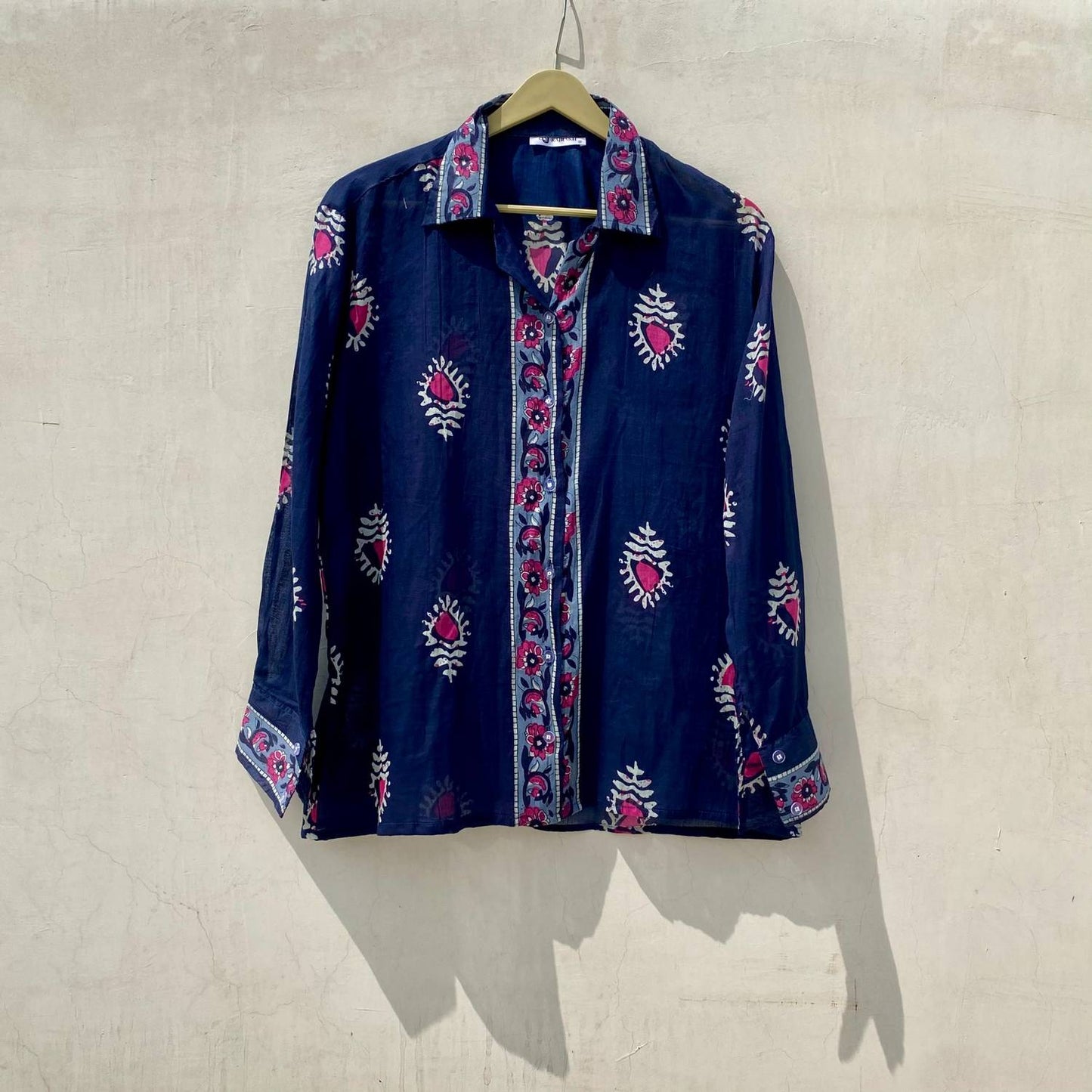 Indigo Batik Shirt and Bra Combo - KJ10070