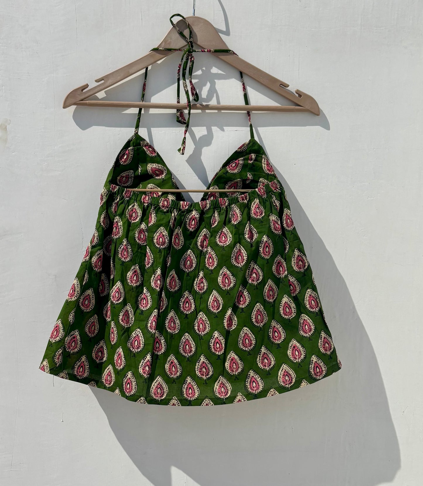 Green Butti Tree Cotton Top - KJ0873