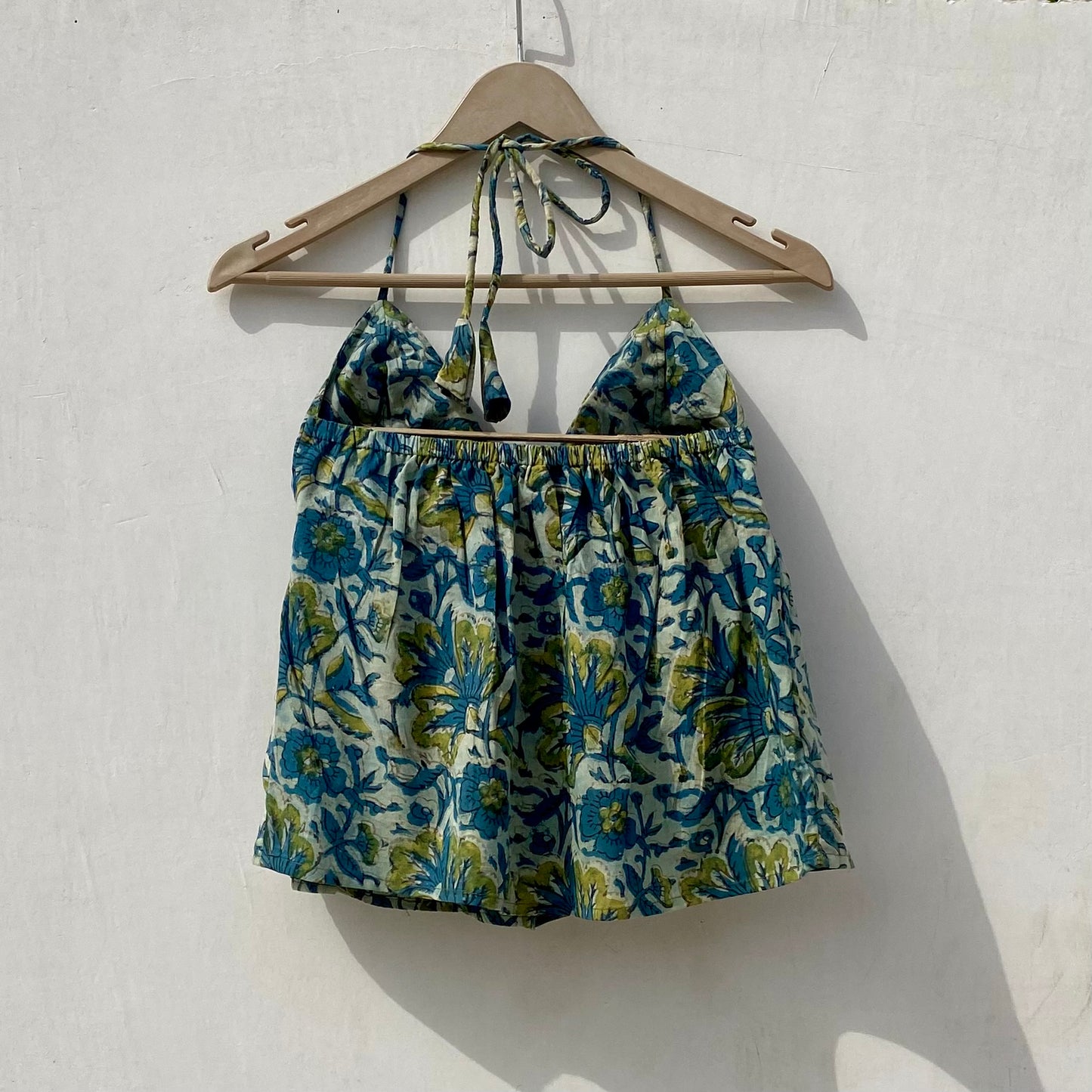 Blue Handblock Tree Removable Pads Top - KJ10023 (Clearance Sale)