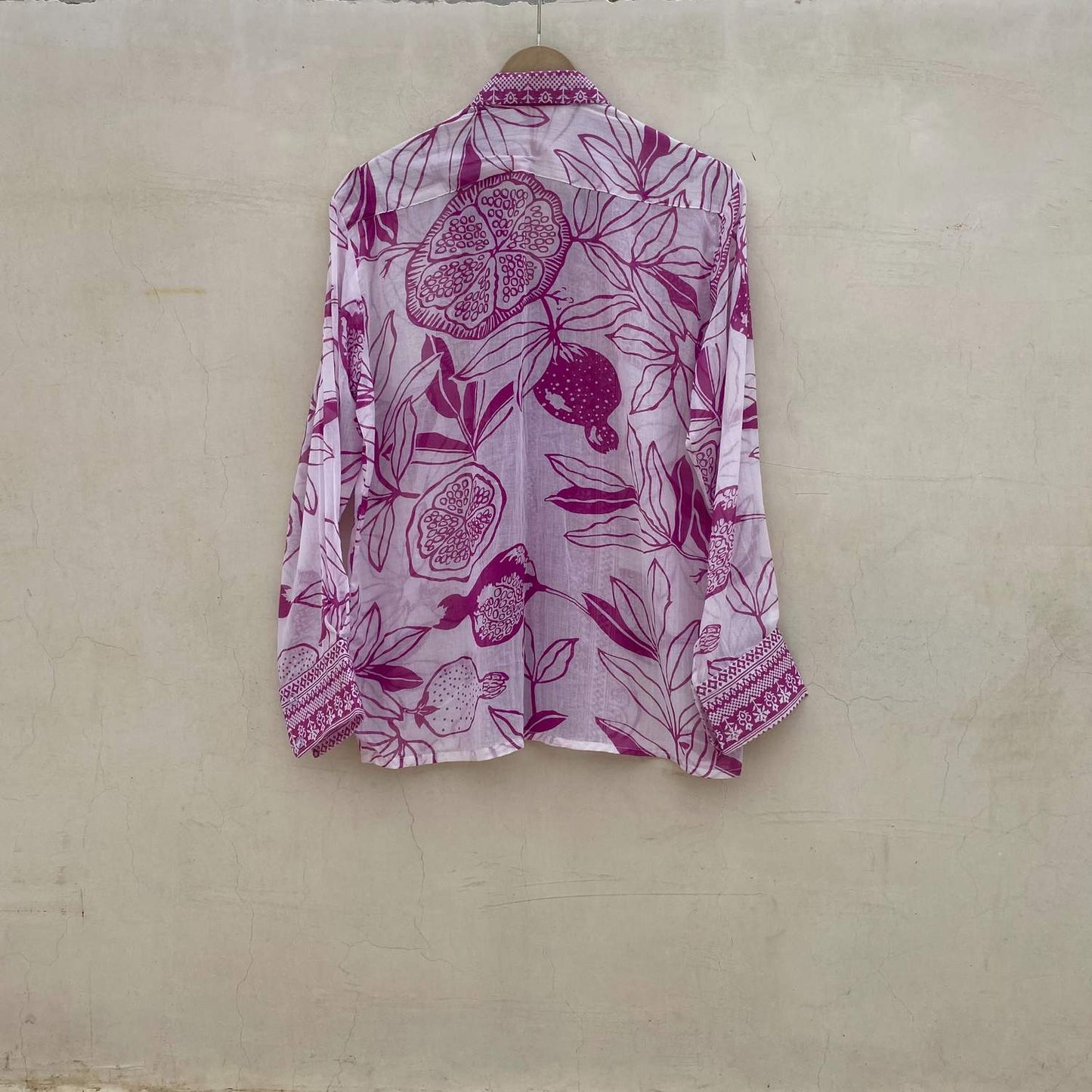 White Purple Leaf Mul Women Shirt - KJ10097