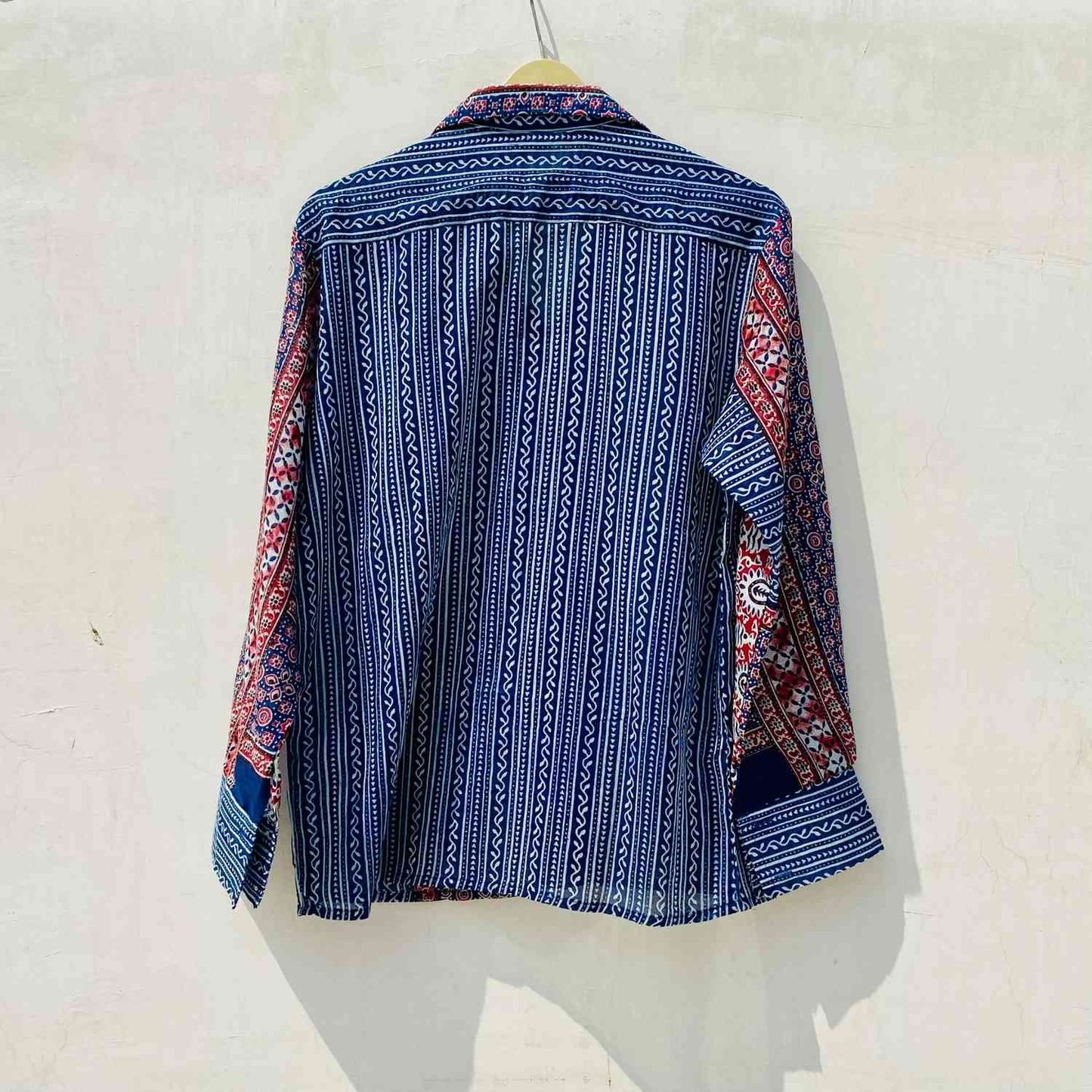 Indigo Ajrakh Shirt and Bra Combo - KJ10073