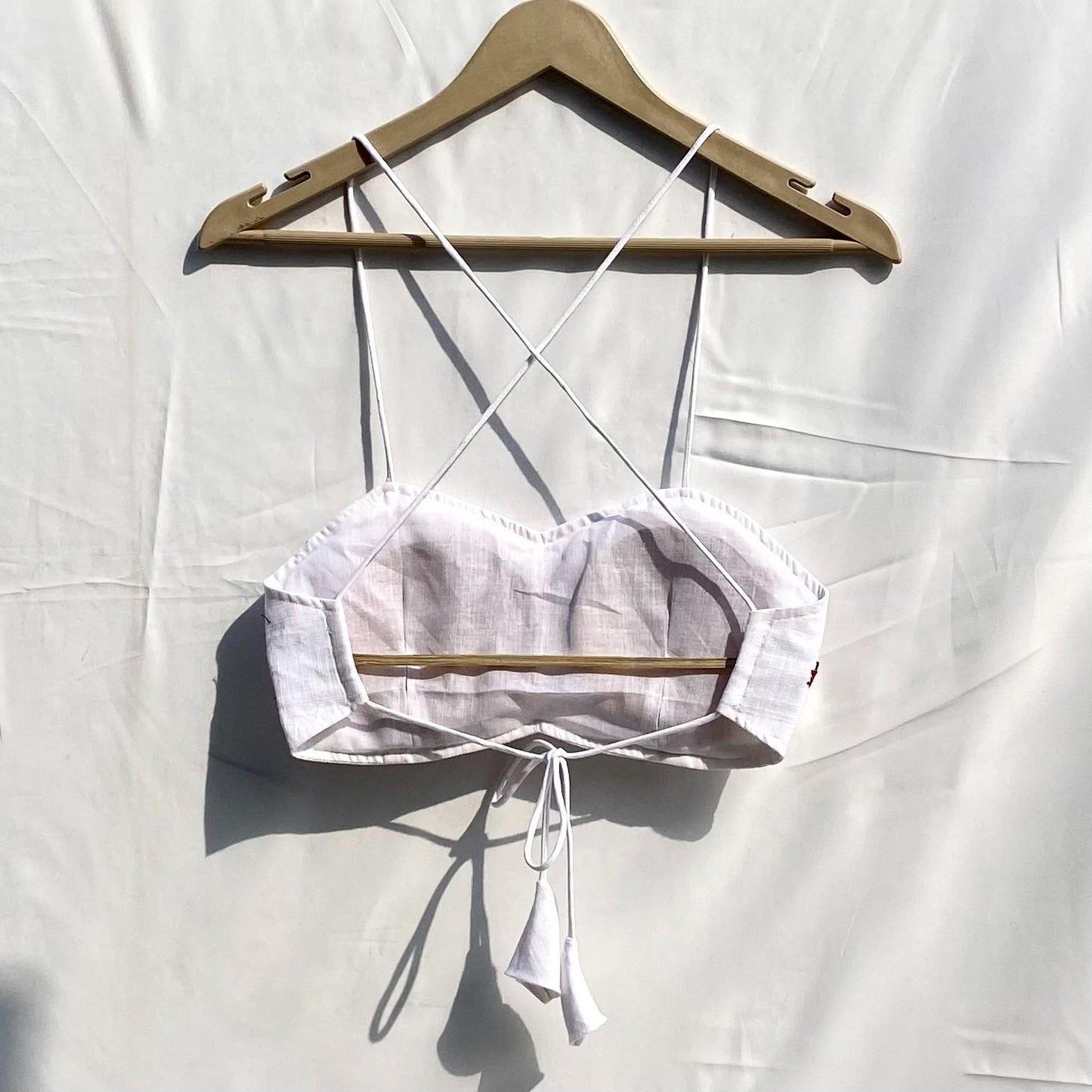 Valentine's Day Collection White Red Floral Ring Embroidery Removable Pads Bra - KJ10305