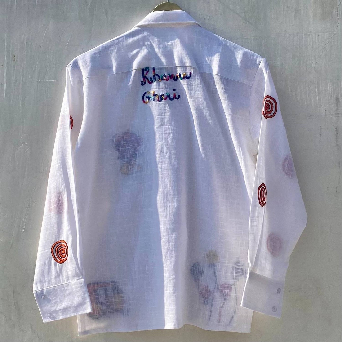 Khama Ghani Hand Embroidery Slub Women Shirt - KJ10196