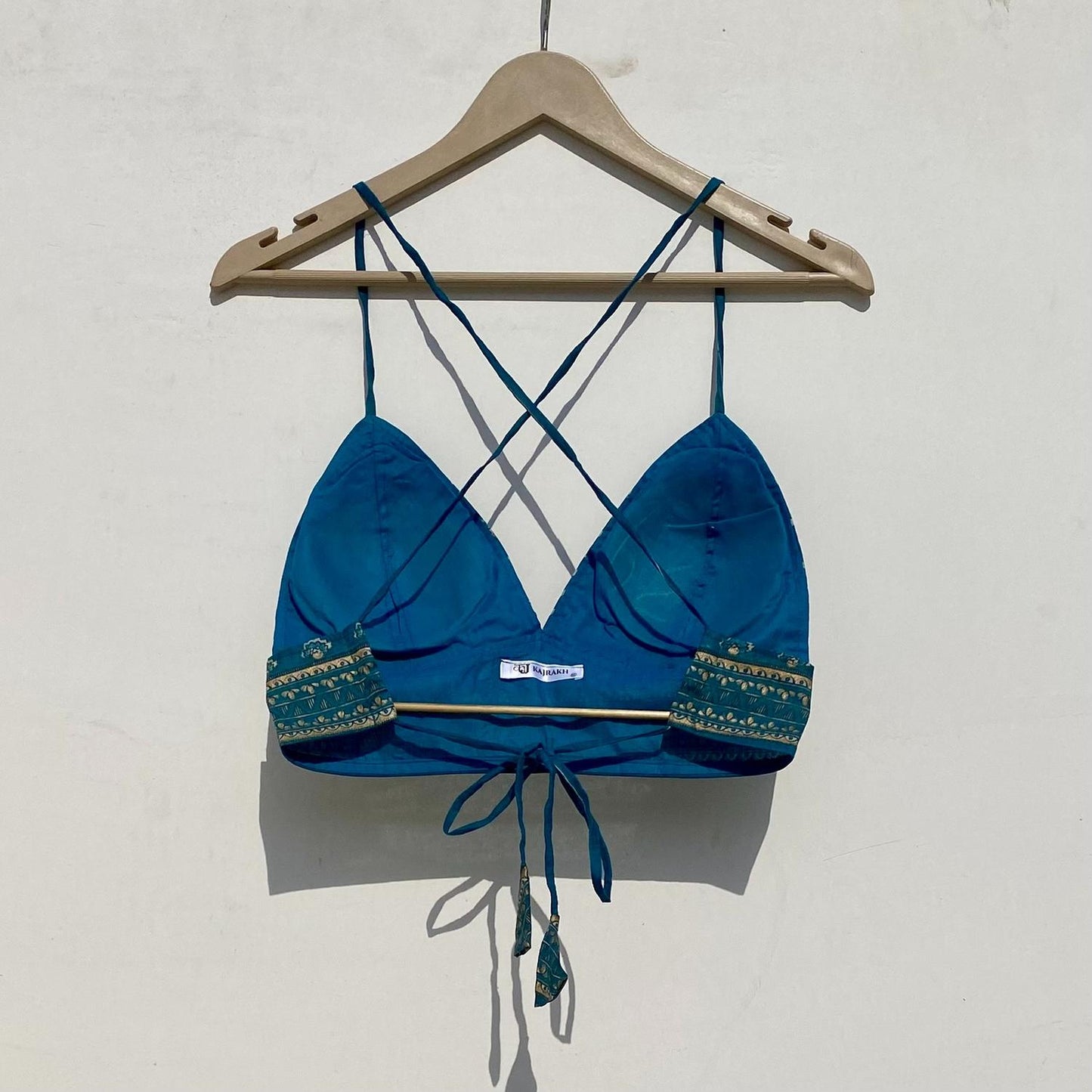 Neon Orange Mul Shirt & Rama Green Foil Print Bra Combo - KJ0937