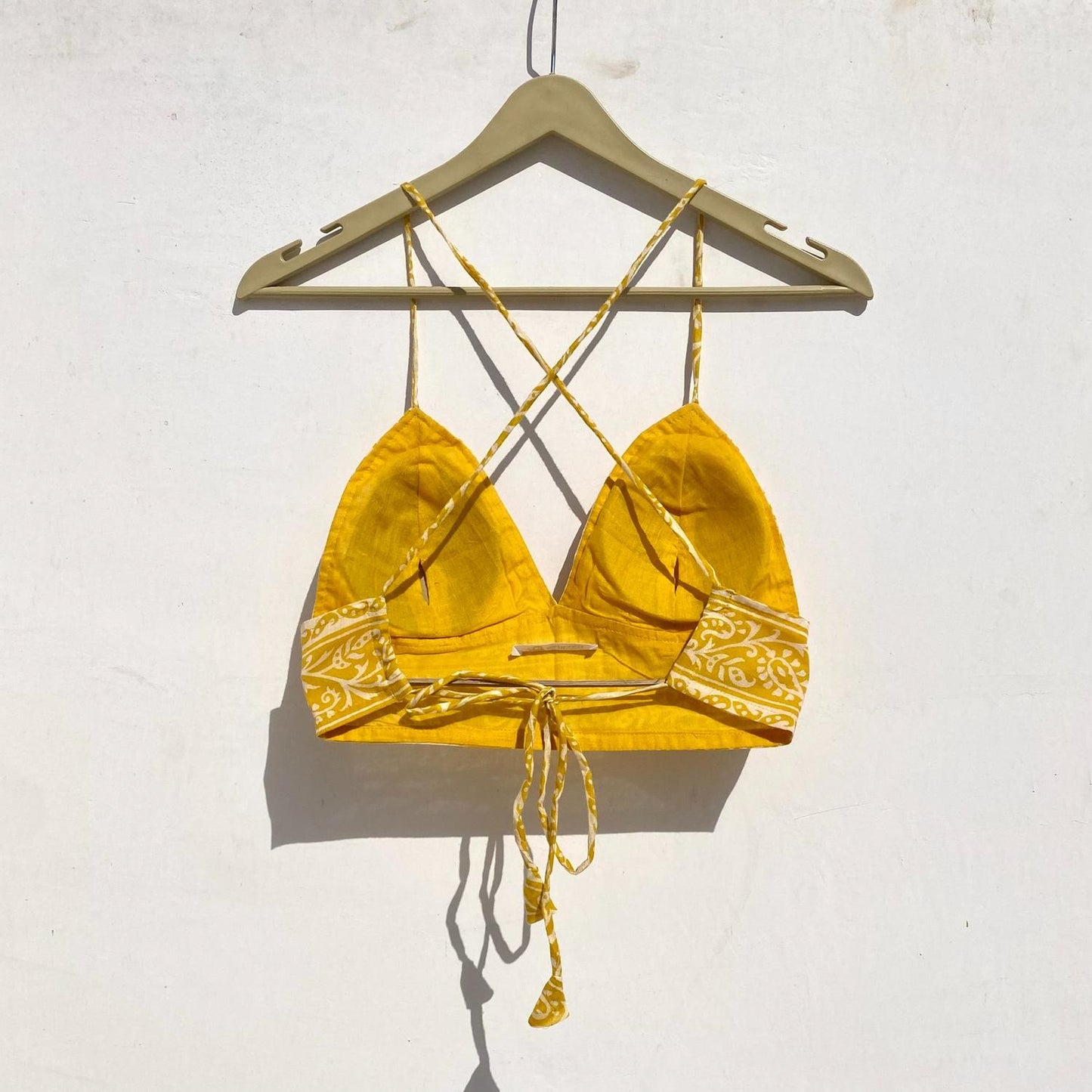 Yellow Patch Removable Pads Bra - KJ10005
