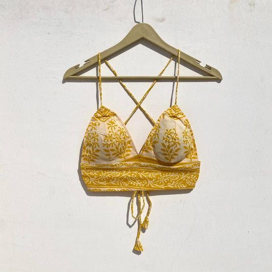Yellow Patch Removable Pads Bra - KJ10005