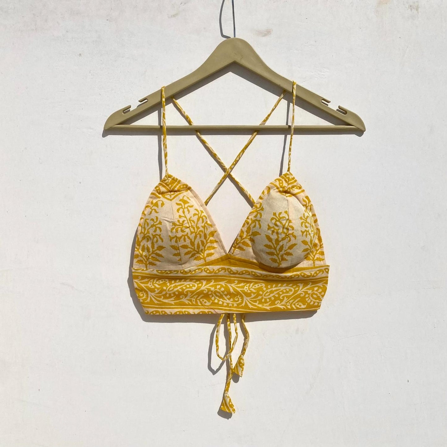 Yellow Patch Mul Shirt & Bra Combo - KJ10003 (( Clearance Sale ))