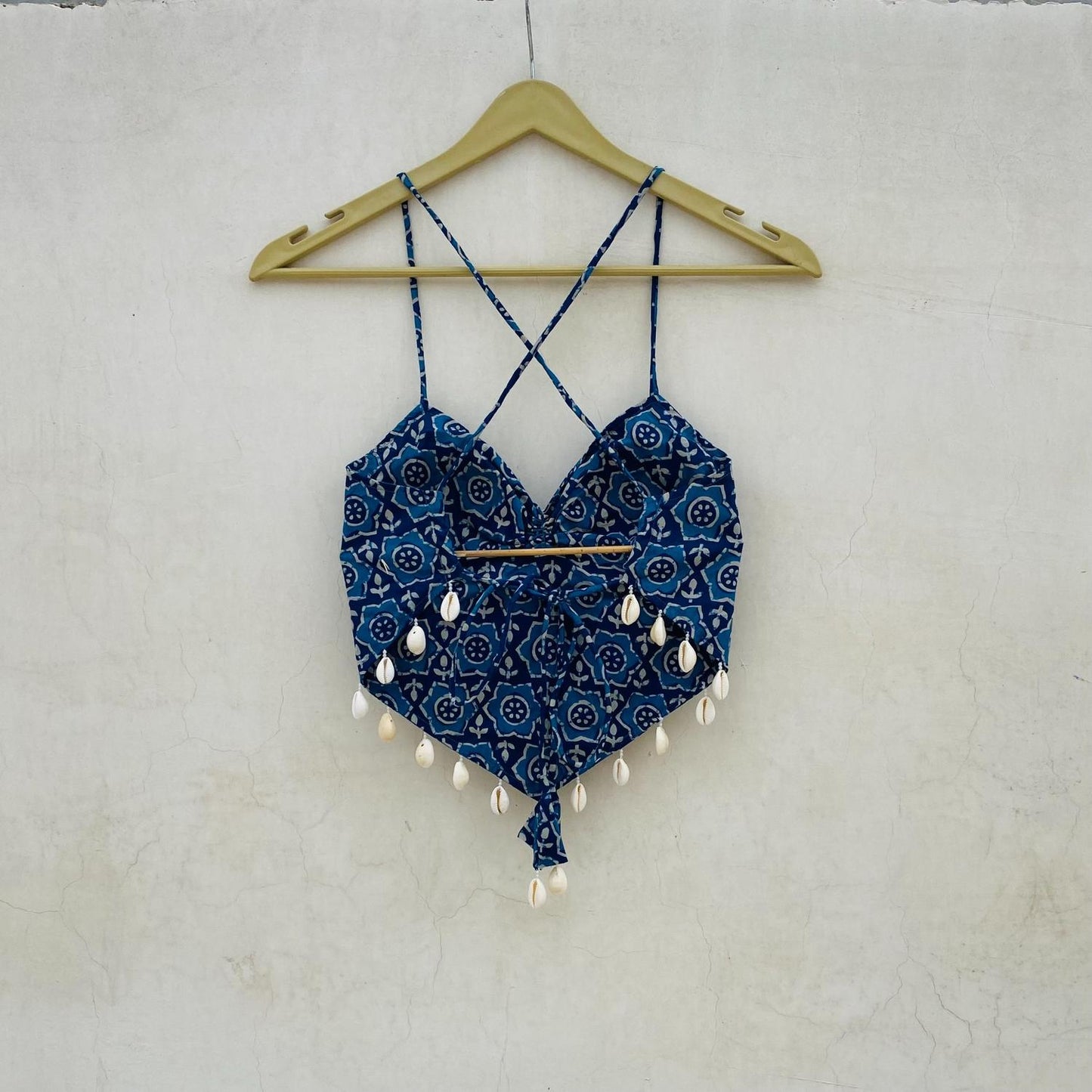 Navratri Blue Trikot Removable Pads Top - KJ10085