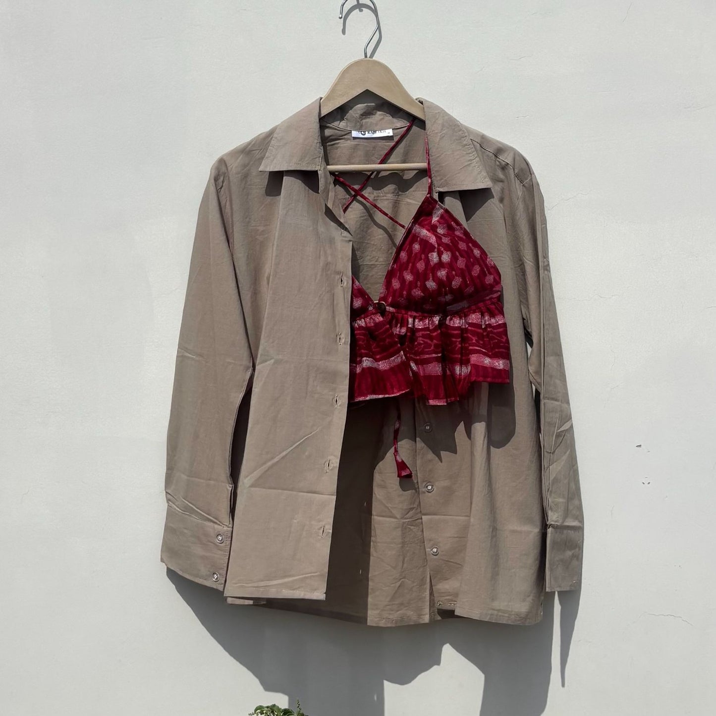Mitti Plain Shirt and Rasberry Bra Combo - KJ10443
