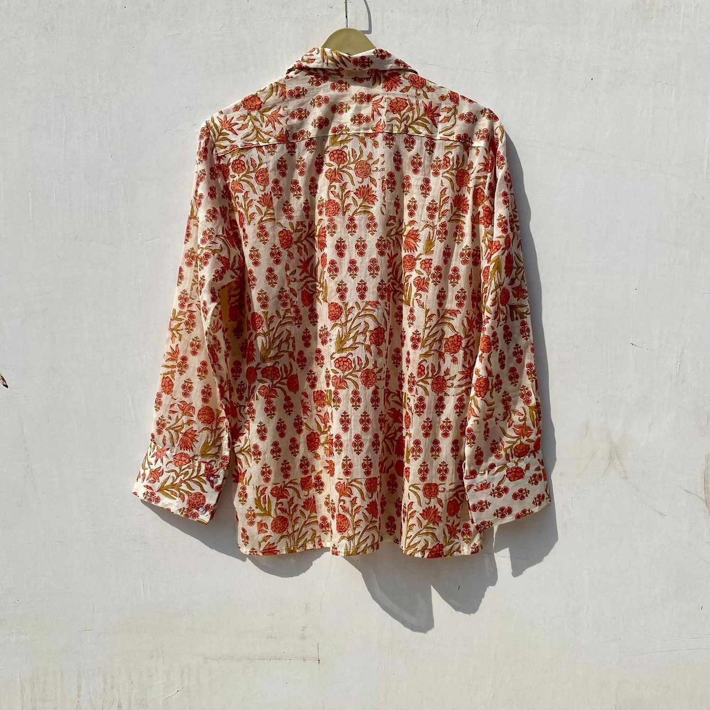 White Orange Floral Patch Shirt and Bra Combo - KJ10104