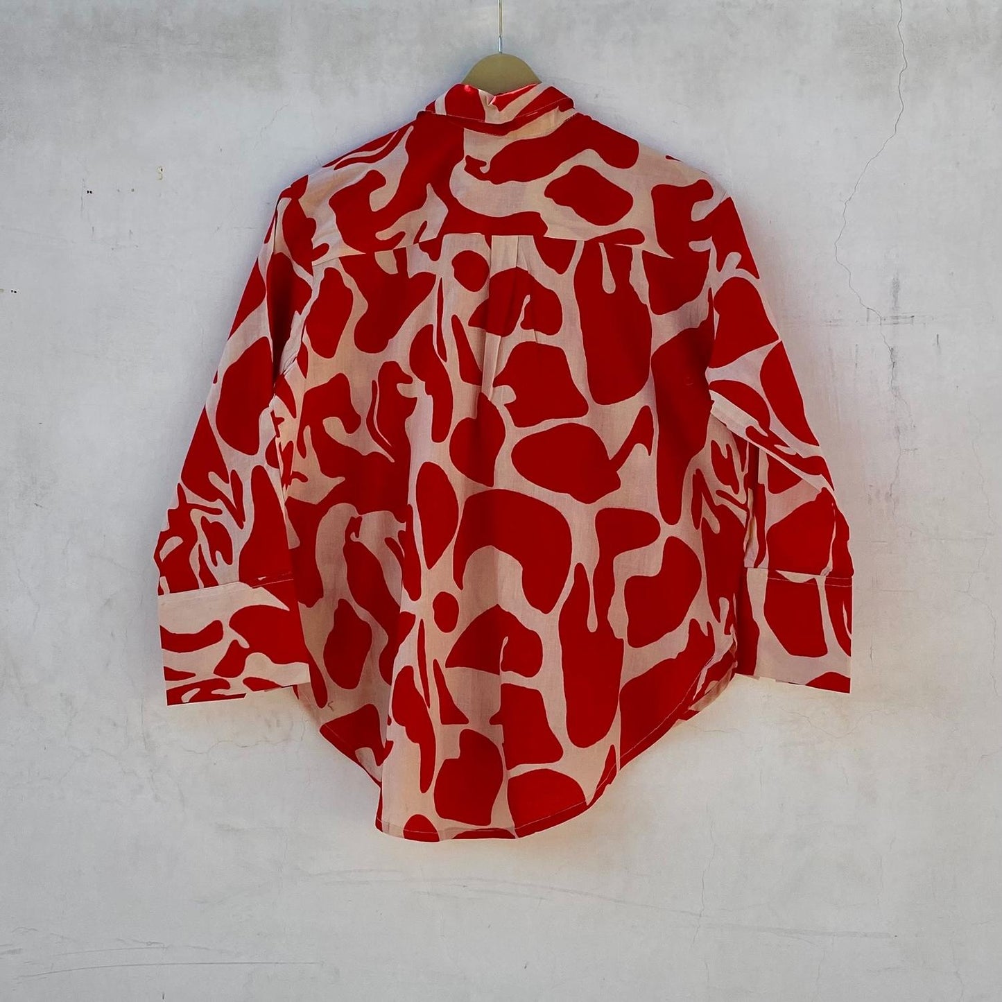 Red Double Abstract Women Shirt - KJ10244