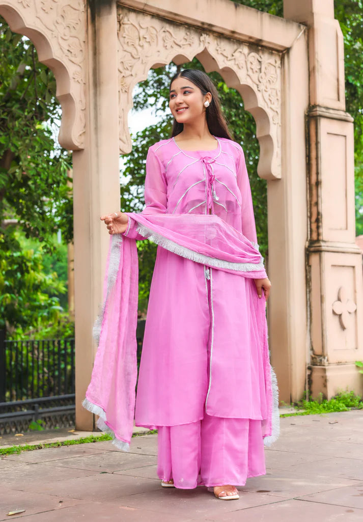 Lavender Aura – Chiffon Co-Ord Set - 3099 - Gheraa10139
