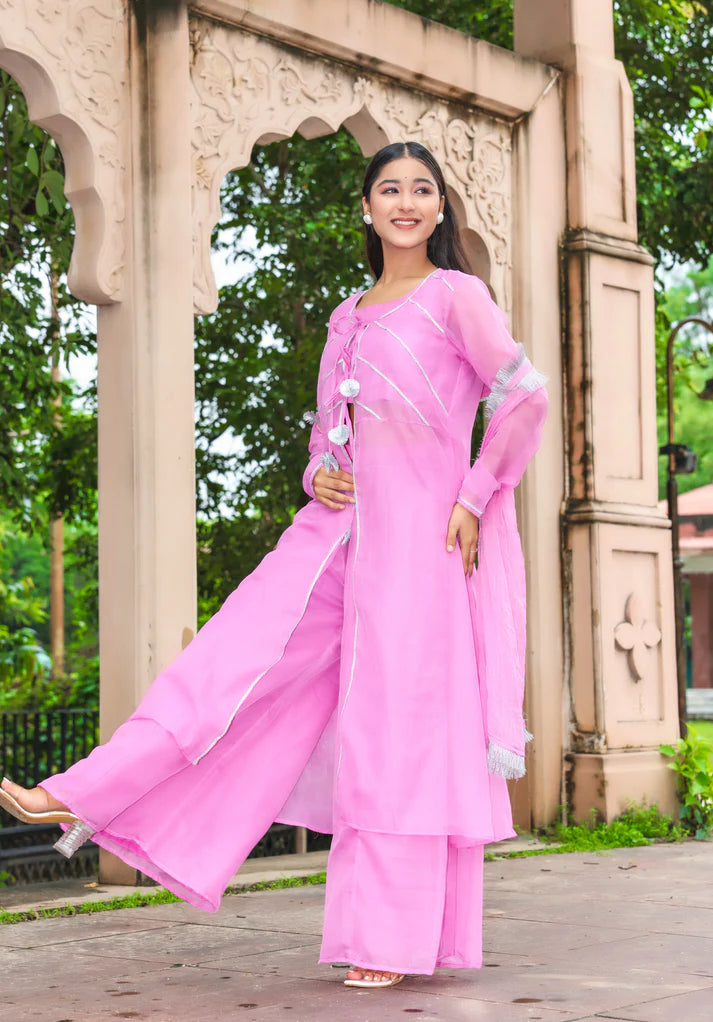 Lavender Aura – Chiffon Co-Ord Set - 3099 - Gheraa10139