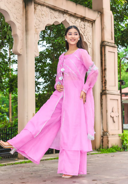 Lavender Aura – Chiffon Co-Ord Set - 3099 - Gheraa10139