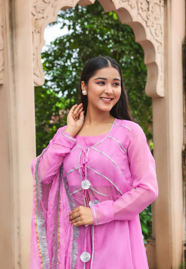 Lavender Aura – Chiffon Co-Ord Set - 3099 - Gheraa10139