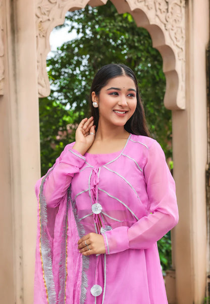 Lavender Aura – Chiffon Co-Ord Set - 3099 - Gheraa10139