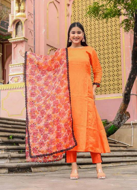 Narangi Charm Modal Silk Set - 2700 - Gheraa10142