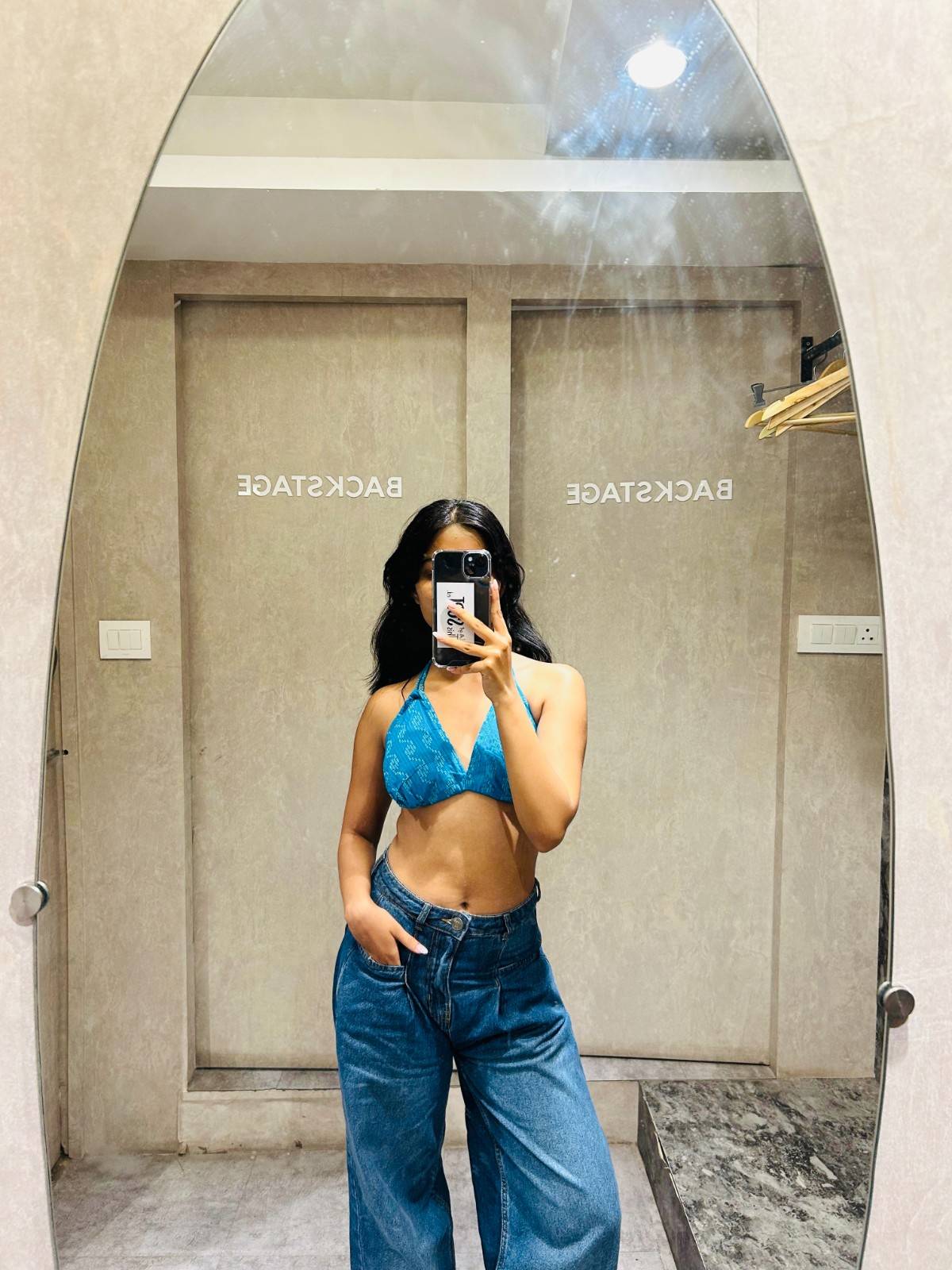 Blue S Pattern Katha Non Padded Bra - (Clearance Sale)