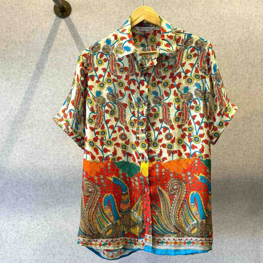 Kalamkari Art Silk Shirt - 400 - AA0596