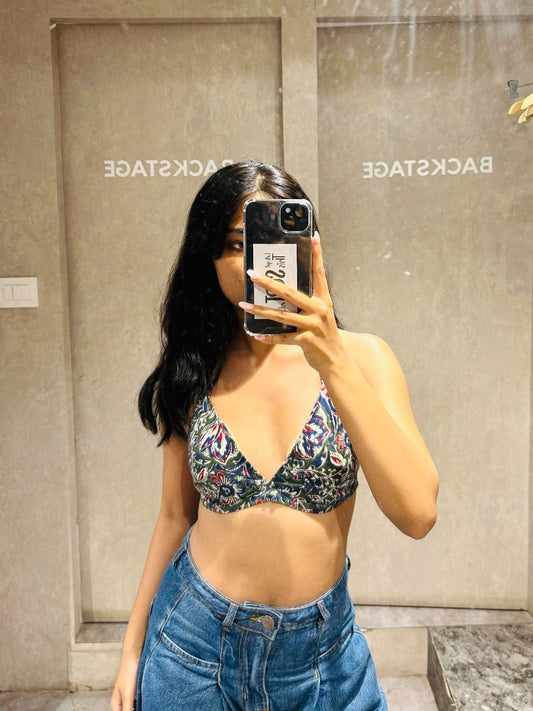 Green Kalamkari Bra - KJ0631