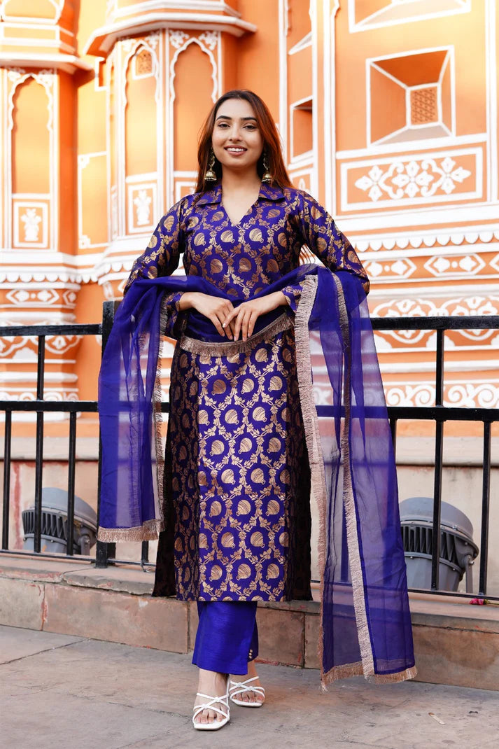 Neel Matka Banarasi Suit Set - 3419 - Gheraa10210