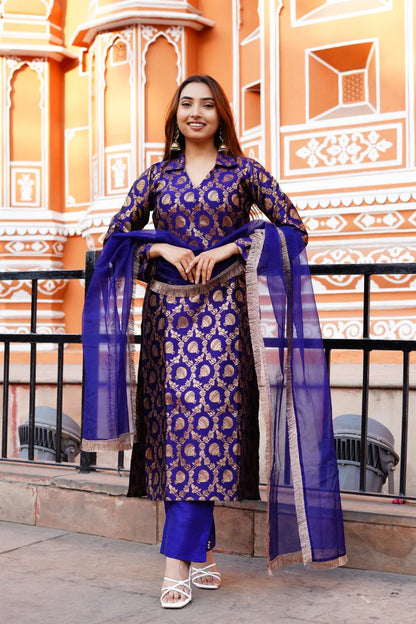 Neel Matka Banarasi Suit Set - 3419 - Gheraa10210