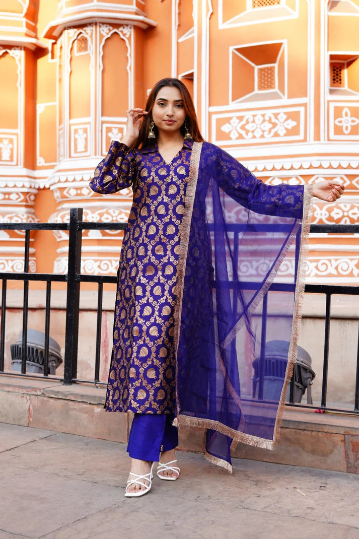 Neel Matka Banarasi Suit Set - 3419 - Gheraa10210