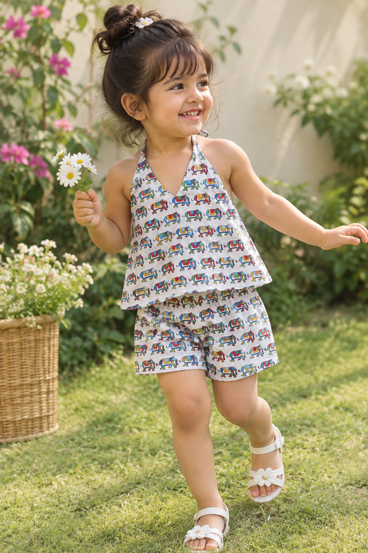Elephant Halter Neck Top and Shorts - 500 - PC002