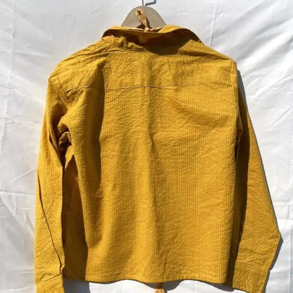 Yellow Katha Shirt & Chikan Bra Combo - KJ0074