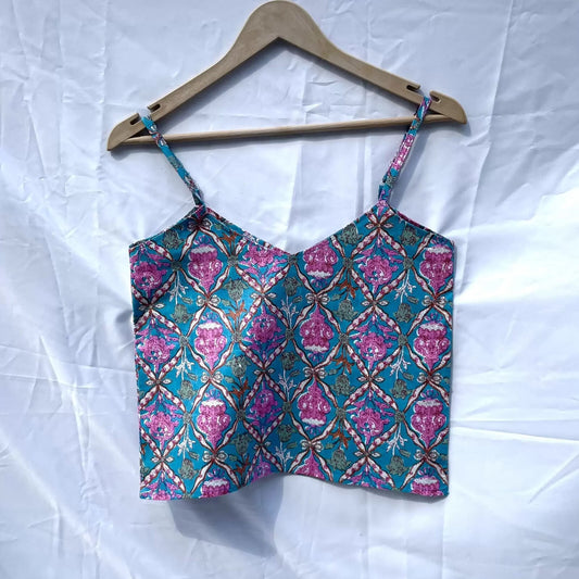 Blue Traditional Spaghetti Top - KJ0075