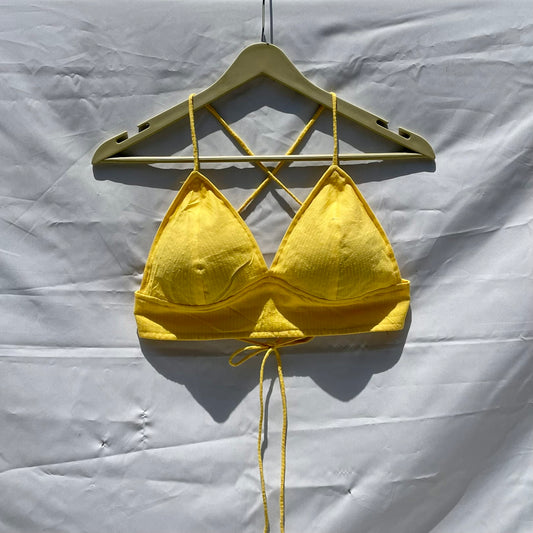 Lemon Kantha Cotton Bra - KJ0133