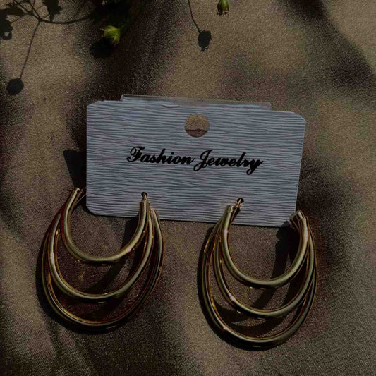 Golden Cascade Pipes Earrings- IY0457