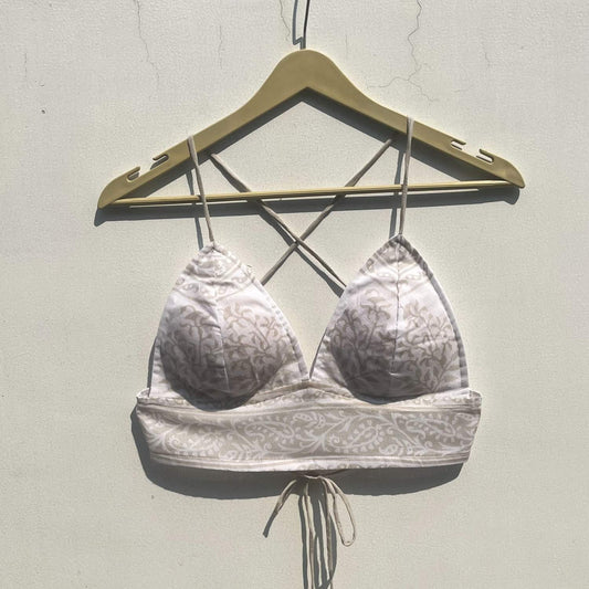 White Cream Jaal Mul Bra - KJ0757