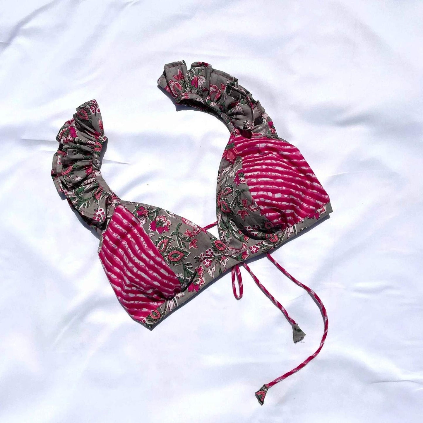 Patch Work Cotton Bra - KJ0086 (Clearance Sale)