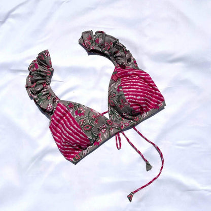 Patch Work Cotton Bra - KJ0086 (Clearance Sale)